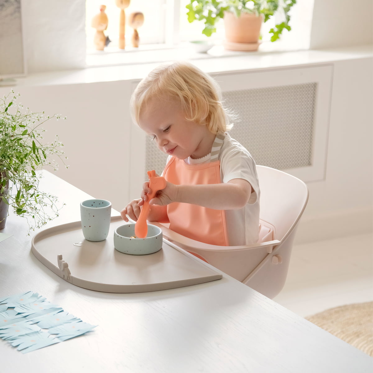 mushie Silicone Placemat for Kids | BPA-Free Non-Slip Design (Blush)