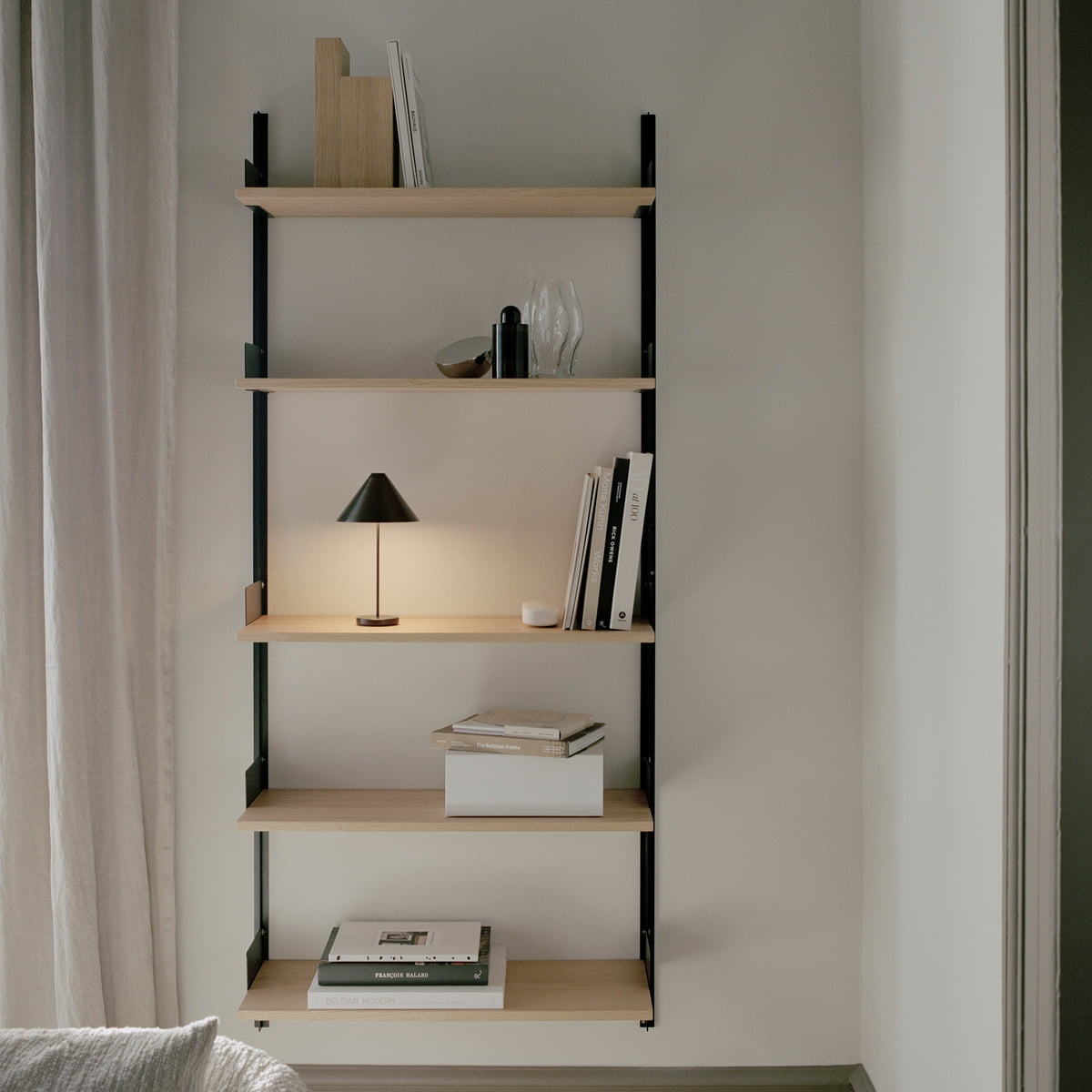New Works - Wall shelf 1900, oak / black