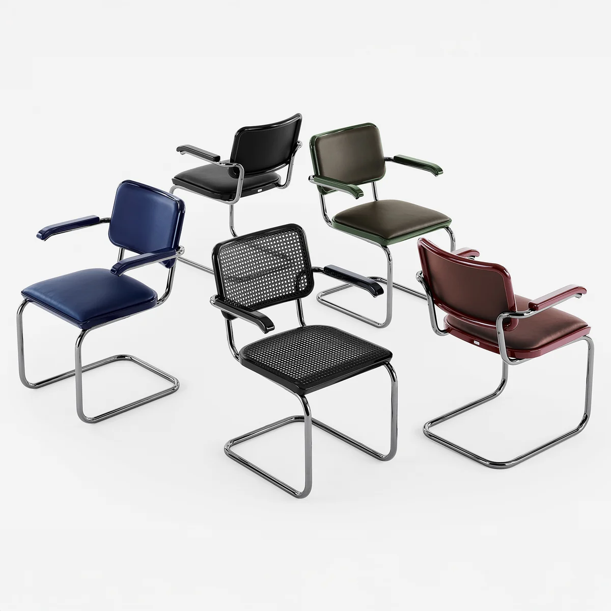 THONET チェア　黒 JS. Thonet by Jil Sander S 64 P / S64P cantilever chair