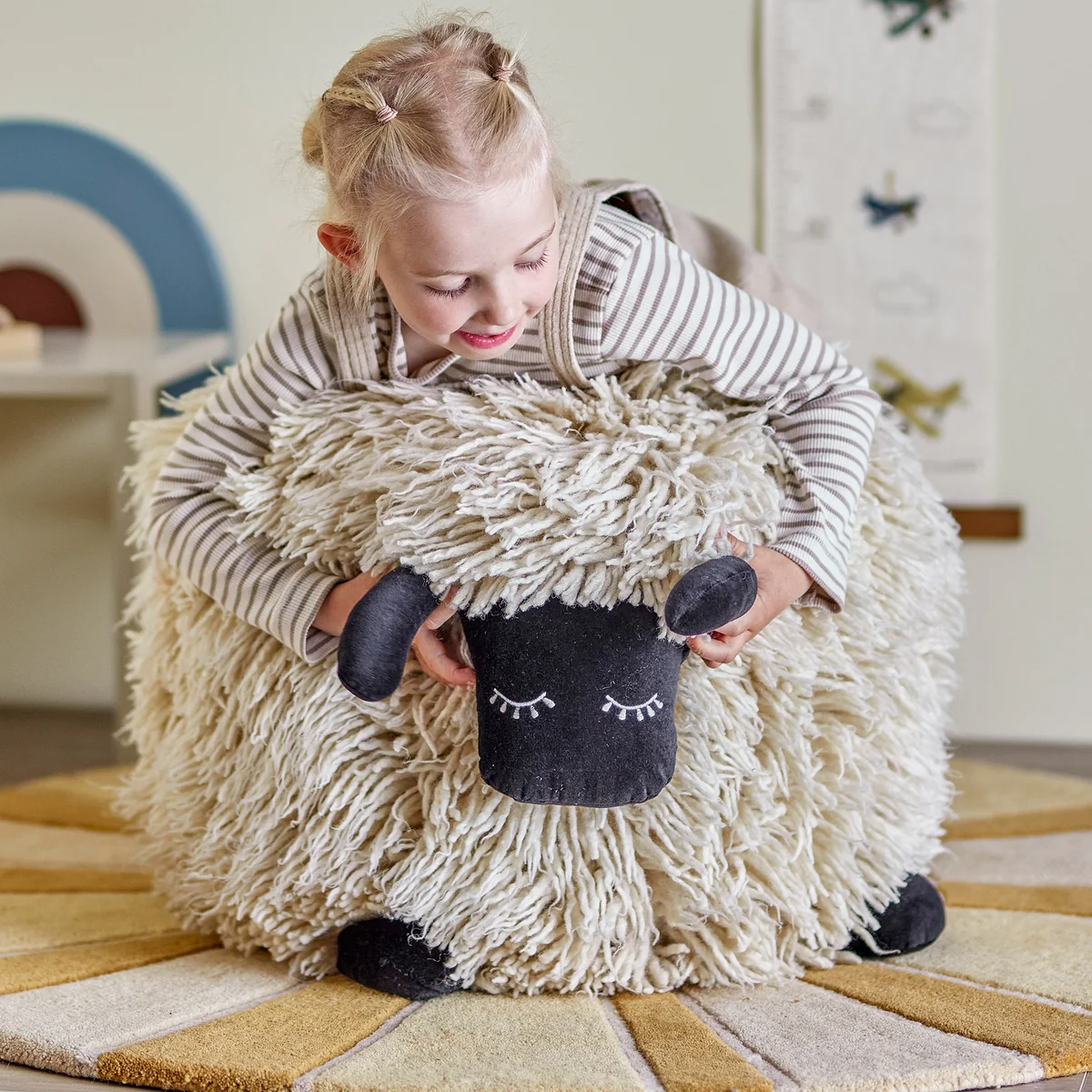 Bloomingville Mini - Dolly pouf, 50 x 45 cm, white