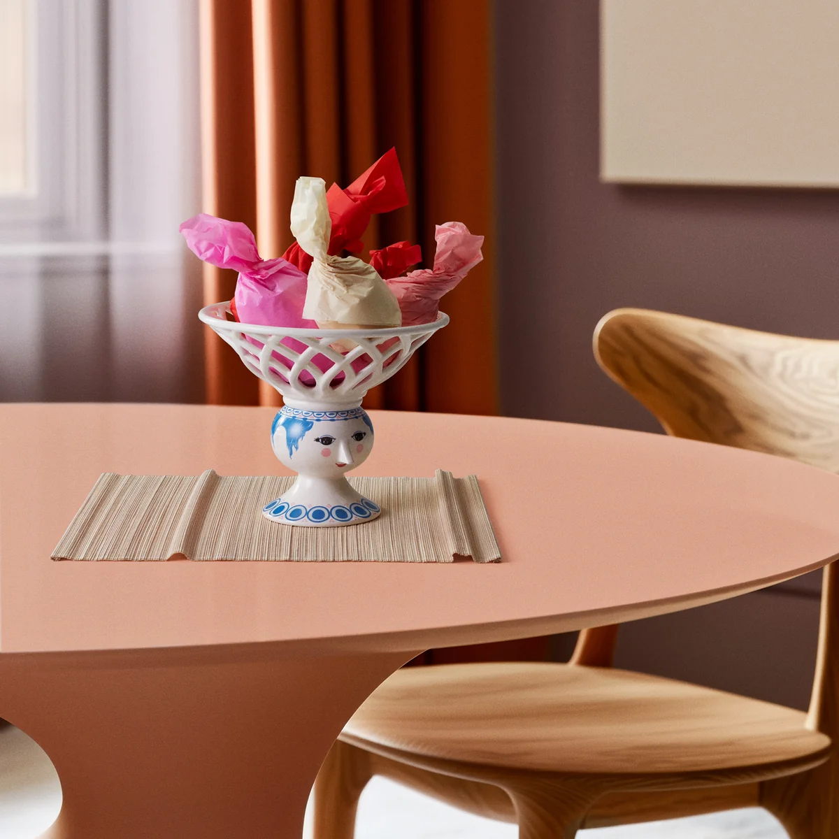 Bjørn Wiinblad - Dora fruit bowl on foot, Ø 25 cm, blue