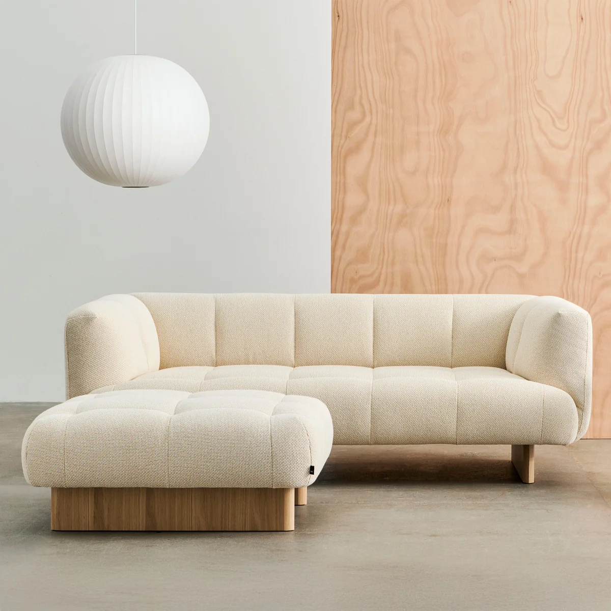 HAY - Quilton Lift Ottoman, oak / ocre white (Tartaglia 857)