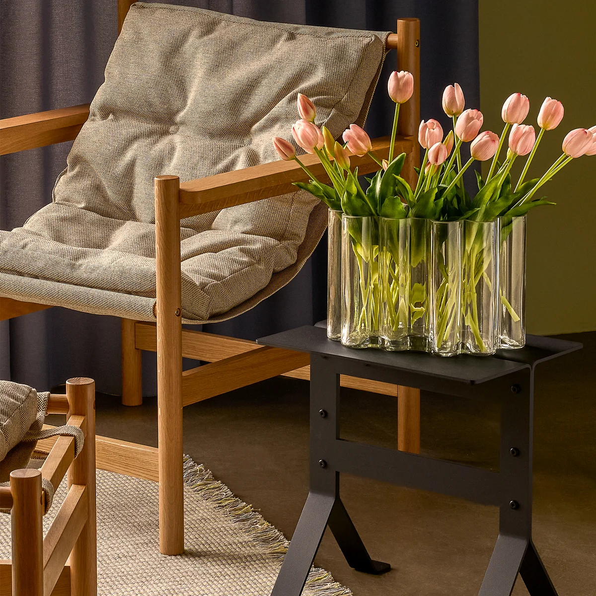 Hübsch Interior - Heritage Lounge chair natural oak / beige