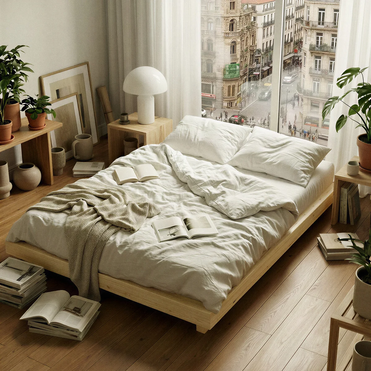 Karup Design - Dock Bed frame with slatted frame, 120 x 200 cm, clear lacquered pine