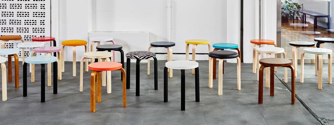 The Stool 60 by Artek is an absolute classic amongst seating furniture and was also repeatedly copied due to its iconic shape.