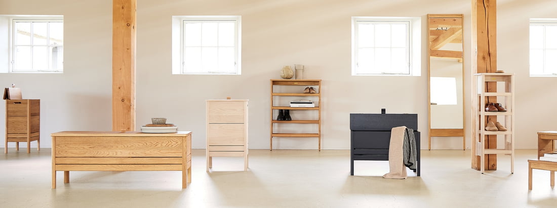 The A Line collection from Form & Refine combines functionality with a simple and timeless design. Through the use of wood, the designs still look homely and are true eye-catchers.