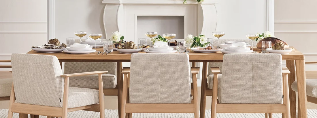 It is characterized by slender lines, poetic angles and the use of solid, FSC®-certified wood, which invites you to explore, touch and experience the furniture with all your senses.