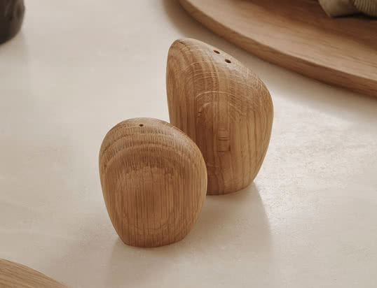 ferm Living - Cairn salt and pepper shaker, oak
