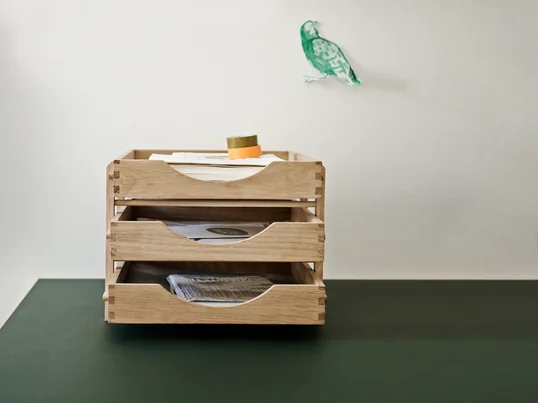 The Dania Letter Tray by Skagerak in the ambience view: The solid letter tray is ideal to store letters, notes or other documents in an orderly manner.