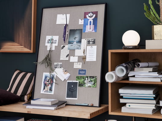 The Scenery pinboard by ferm Living in the ambience view: The pinboard offers the possibility to organize cards, photos, appointments and inspirations in a stylish way.