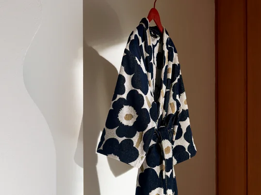 Marimekko - Unikko bathrobe, off-white / sage