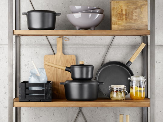 Nordic Kitchen stainless steel saucepan, trivet and jug