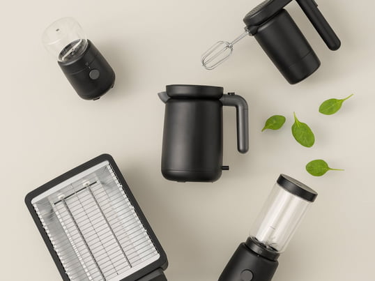The various black design kitchen appliances from the Foodie series by Rig-Tig by Stelton make an impression that is both modern and clean.