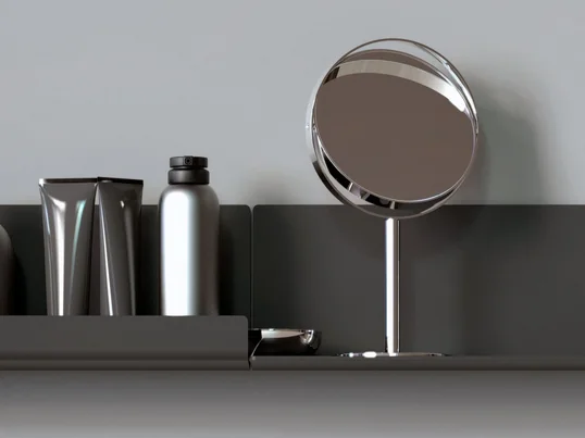 The Nova2 Cosmetic mirror with 5x magnification 1943 from Frost - a masterpiece of Scandinavian design. This mirror was created by renowned designer Bønnelycke mdd and adds elegance and functionality to the bathroom, bedroom or dressing room.