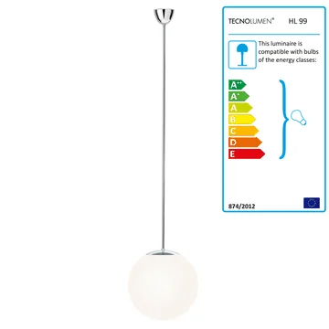 Tecnolumen - HL99 Bauhaus Pendant lamp with opal sphere | Connox