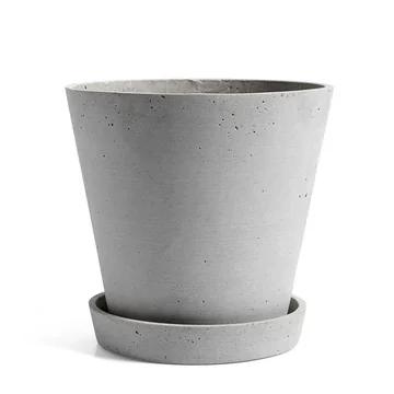 HAY - Flowerpot with Saucer, XL, grey