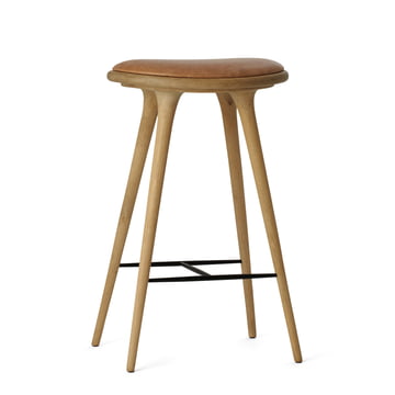 Black Backrest Bar Stool 80 Cm High Handmande With Scandinavian