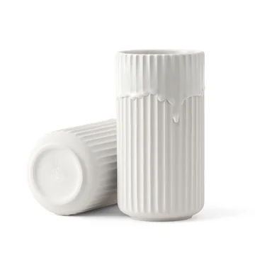 Lyngby vase with barrel glaze H 20 cm from Lyngby Porcelæn in white