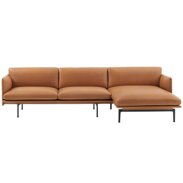 Outline Chaise Longue Sofa By Muuto, Leather Sofa With Chaise Longue