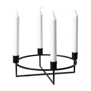 HANA - 4 Flames candle holder, round / black