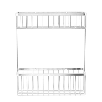 Frame White Chrome  Shower Basket / Bathroom Shelf 25cm White