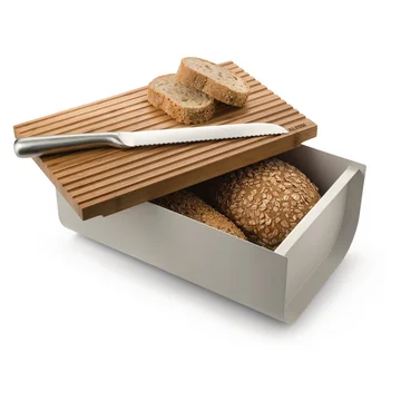 Alessi - Mattina bread box with cutting board | Connox