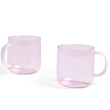 HAY Glass jar, L, grey - pink