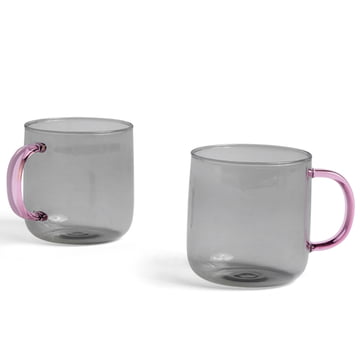 Set of Pink Glass Mugs