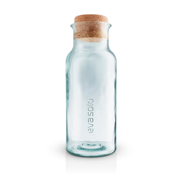 Recycled Classic Glass Drink Carafe With Cork Lid 