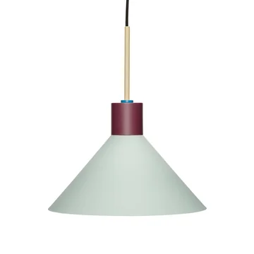 Metal pendant light from Hübsch Interior in mint / burgundy