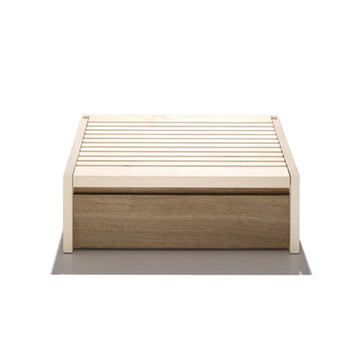 side by side - Bread box made from maple and oak wood