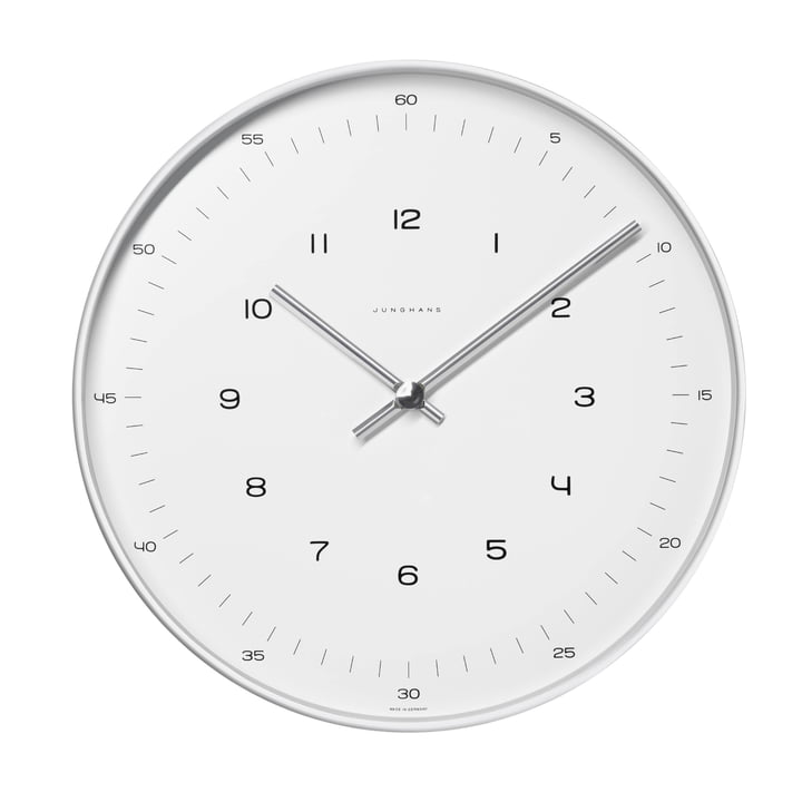Max Bill Wall clock, numbers, Ø 30cm