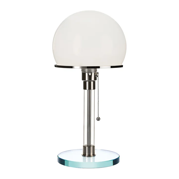 Wagenfeld lamp WG 24 with clear glass base by Tecnolumen