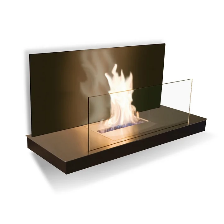 Wallflame II - Stainless steel/ glass, black