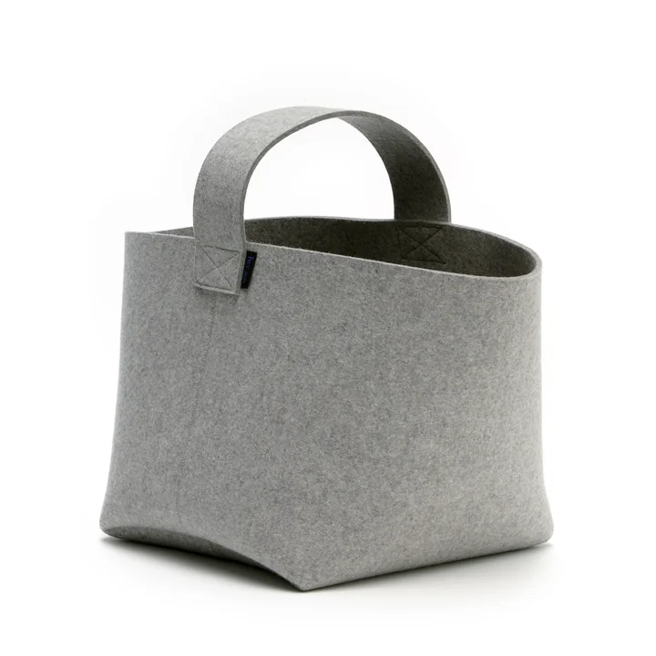 Hey Sign Fireplace Wood Basket with handle - light mottled