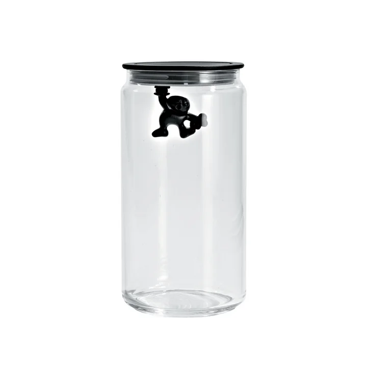 Gianni kitchen jar, 140 cl, black by A di Alessi