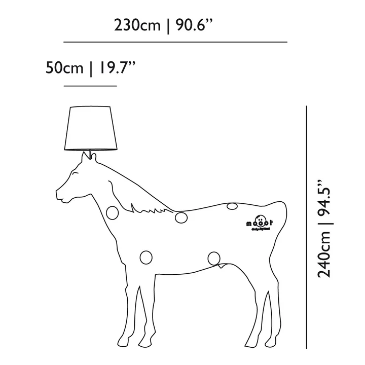 Moooi - Horse Lamp - Measures
