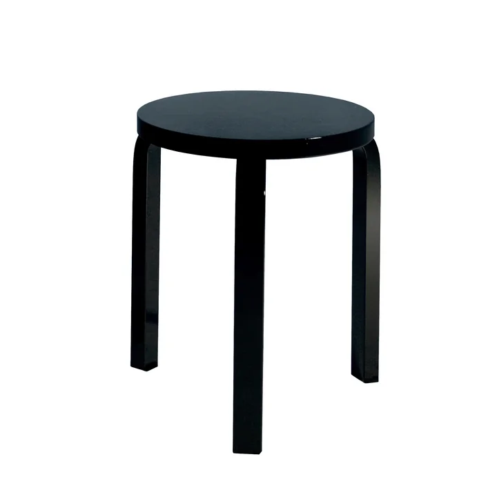 Artek Stool 60 , black lacquered