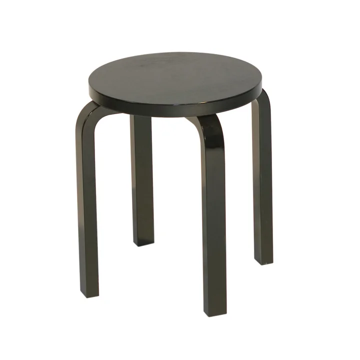 Artek Stool E60, black lacquered