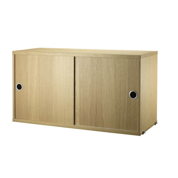 Cabinet module with sliding doors 78 x 30 cm from String in oak
