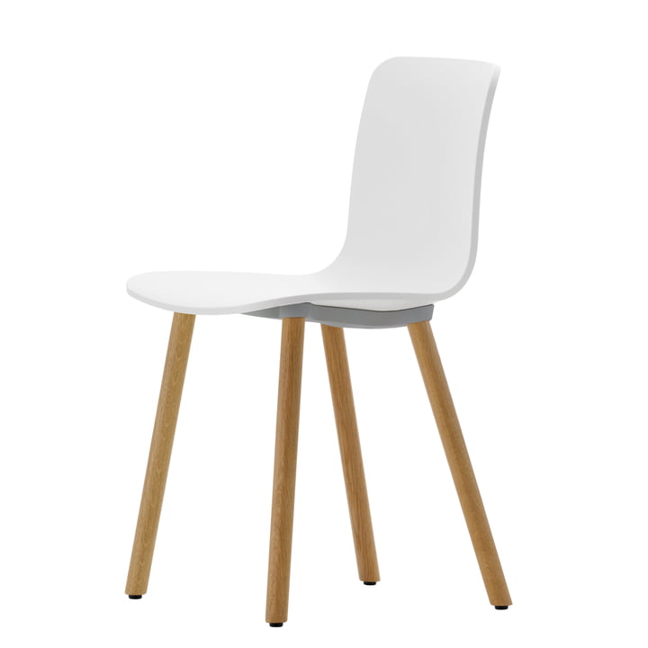 Hal Wood Chair from Vitra in white / light oak / felt glides