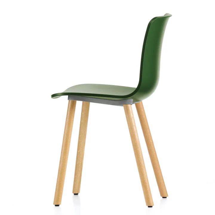 Hal Wood Chair from Vitra made of light oak and with green seat shell