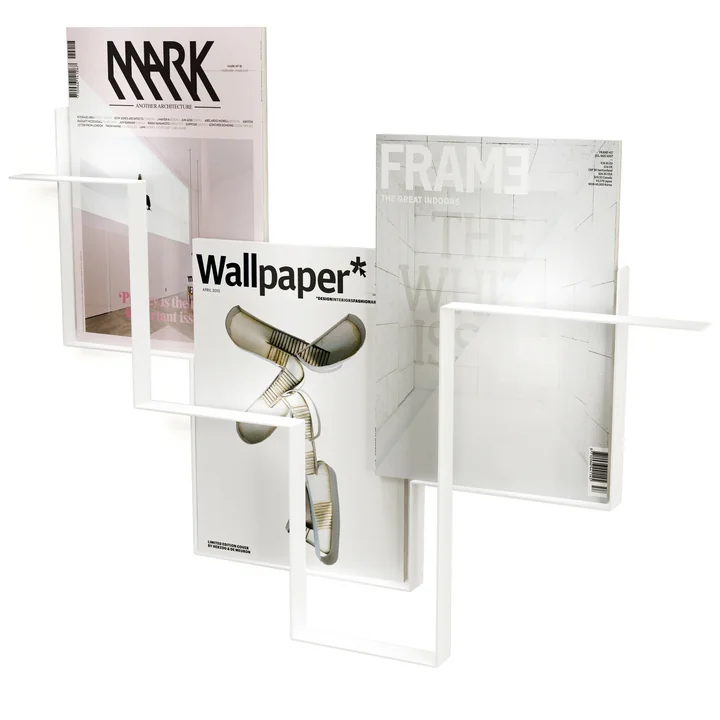 Frederik Roijé - Guidelines magazine holder in white