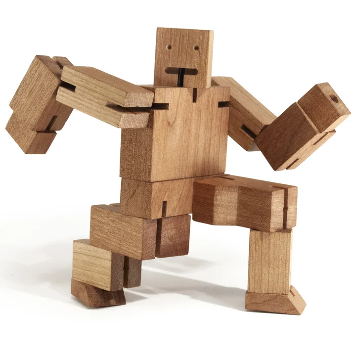 The Cubebot from Areaware in kneeling