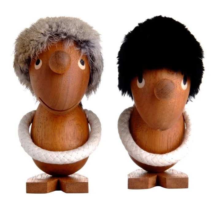 The Optimist and Pessimist wooden figures by ArchitectMade are like Ying and Yang