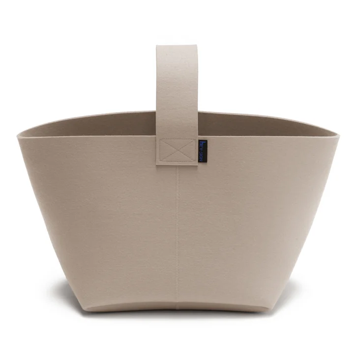 Hey Sign Fireplace wood basket with handle - stone