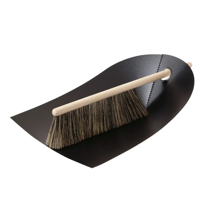 Hand brush with dustpan - black