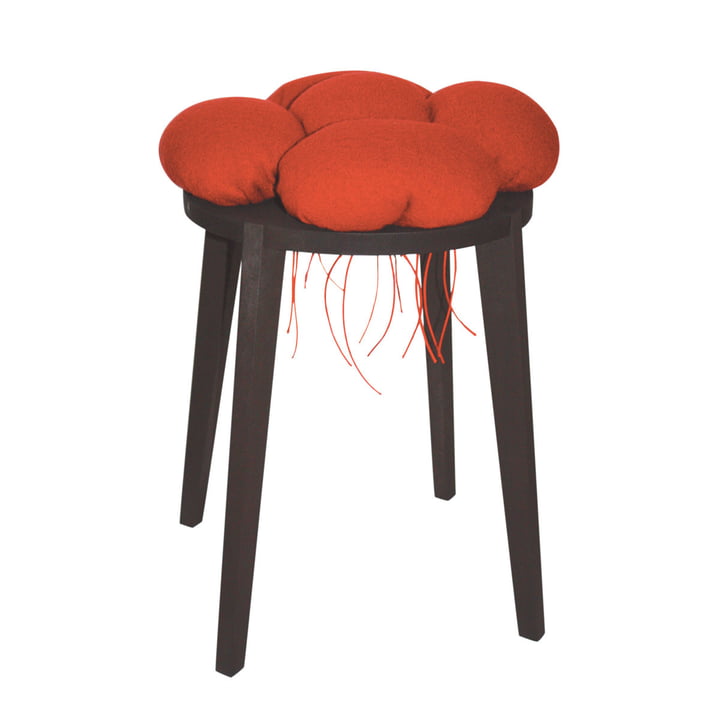 Black Forest stool, red from interior design