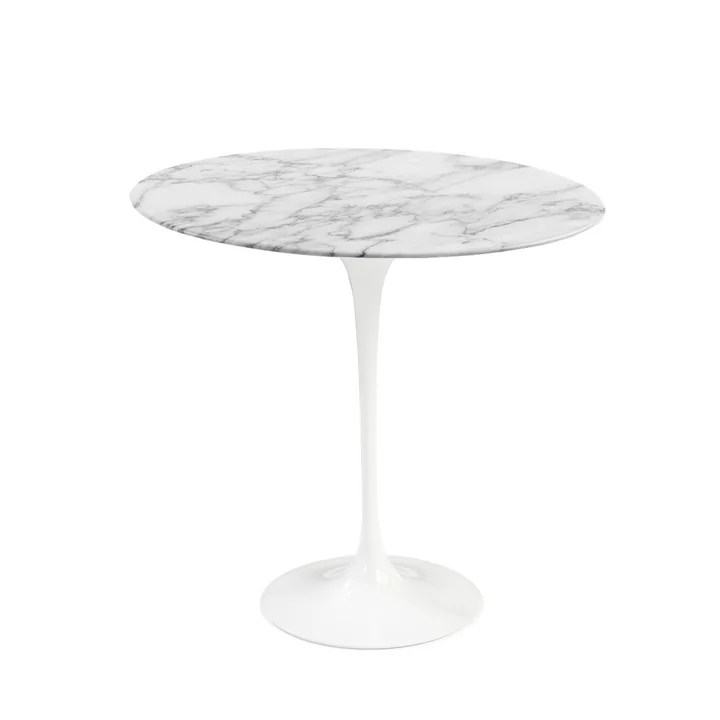 Knoll - Saarinen Tulip Side table round, Arabescato marble / white