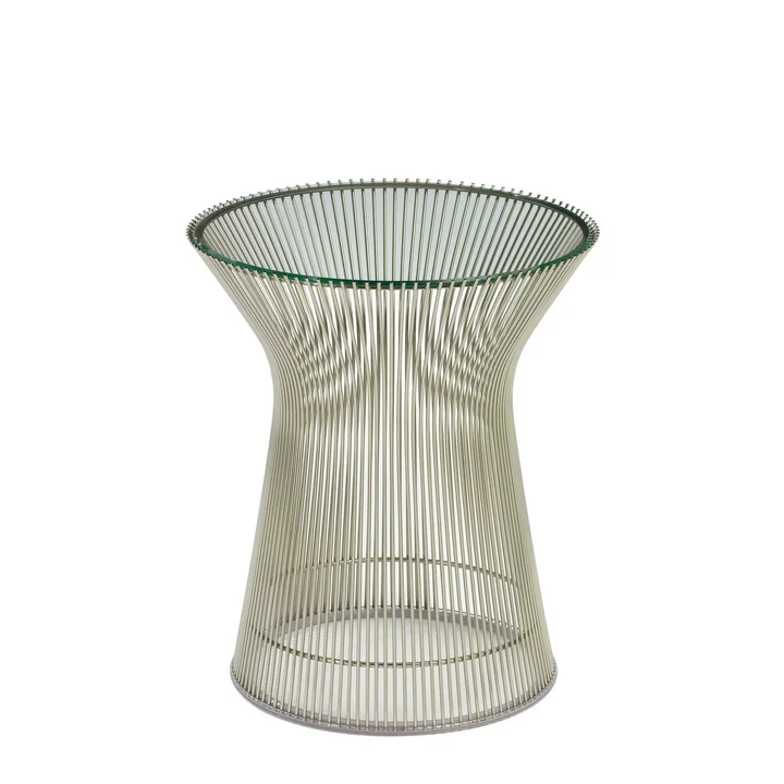 Knoll - Platner Side Table - Nickel polished / Crystal glass